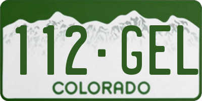 CO license plate 112GEL