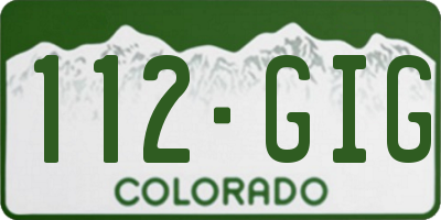 CO license plate 112GIG