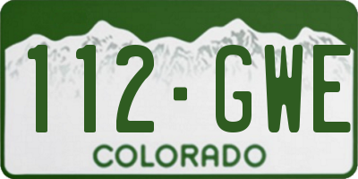 CO license plate 112GWE