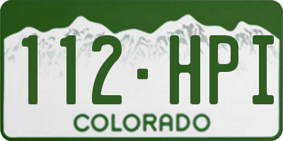 CO license plate 112HPI