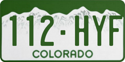 CO license plate 112HYF