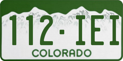 CO license plate 112IEI