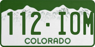 CO license plate 112IOM