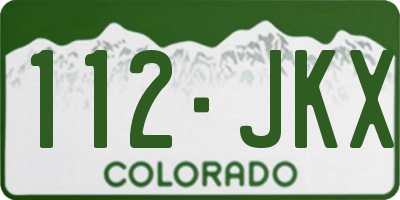 CO license plate 112JKX