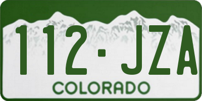 CO license plate 112JZA