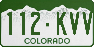 CO license plate 112KVV