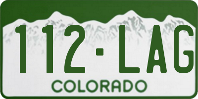 CO license plate 112LAG