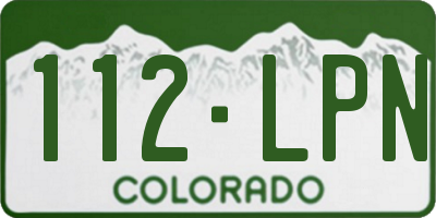 CO license plate 112LPN