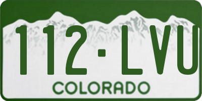 CO license plate 112LVU