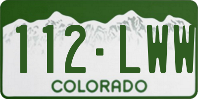 CO license plate 112LWW