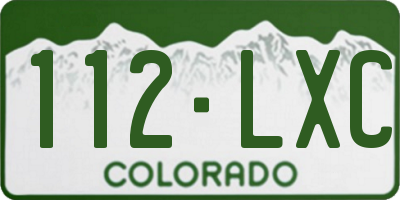 CO license plate 112LXC
