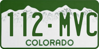 CO license plate 112MVC