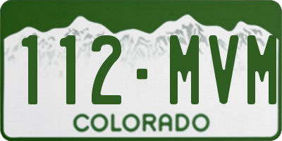CO license plate 112MVM