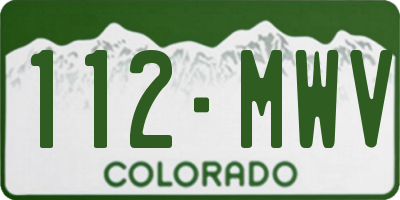 CO license plate 112MWV