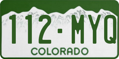 CO license plate 112MYQ