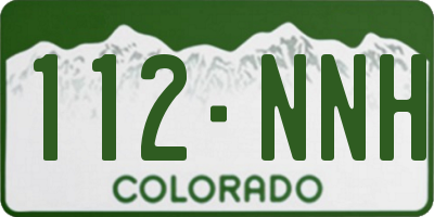 CO license plate 112NNH