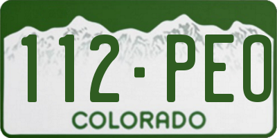 CO license plate 112PEO