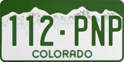 CO license plate 112PNP