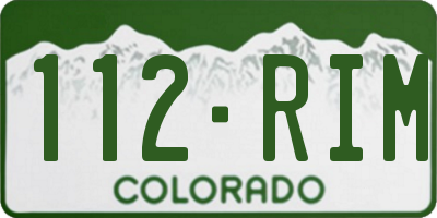 CO license plate 112RIM