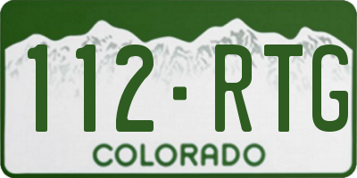 CO license plate 112RTG