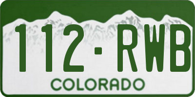 CO license plate 112RWB