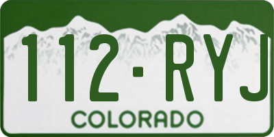 CO license plate 112RYJ