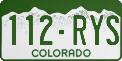 CO license plate 112RYS