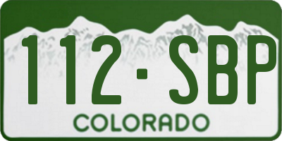 CO license plate 112SBP
