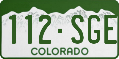 CO license plate 112SGE