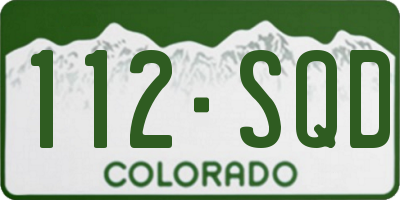 CO license plate 112SQD
