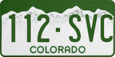 CO license plate 112SVC