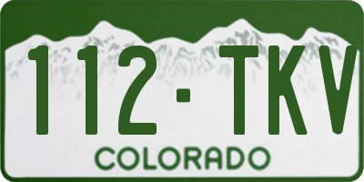 CO license plate 112TKV