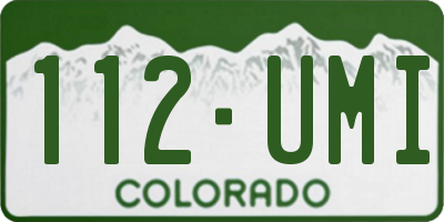 CO license plate 112UMI