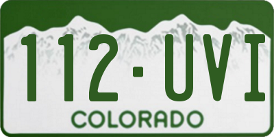 CO license plate 112UVI