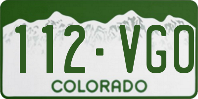 CO license plate 112VGO