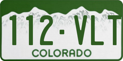 CO license plate 112VLT