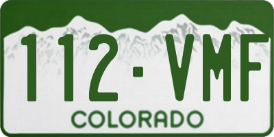 CO license plate 112VMF