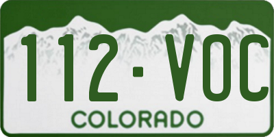 CO license plate 112VOC