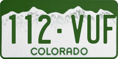 CO license plate 112VUF