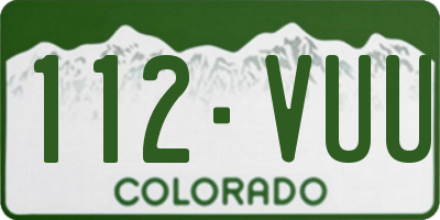 CO license plate 112VUU