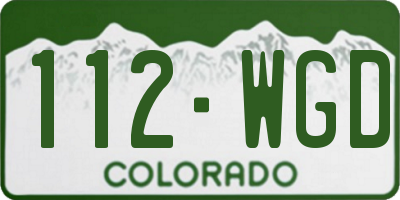 CO license plate 112WGD