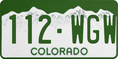 CO license plate 112WGW