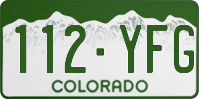 CO license plate 112YFG