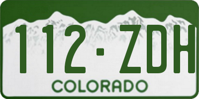 CO license plate 112ZDH