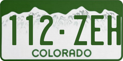 CO license plate 112ZEH