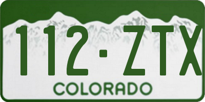 CO license plate 112ZTX