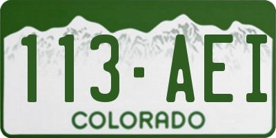 CO license plate 113AEI