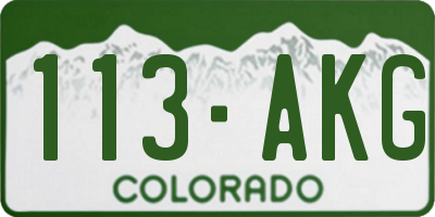 CO license plate 113AKG