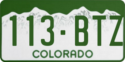 CO license plate 113BTZ