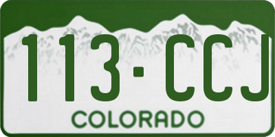 CO license plate 113CCJ